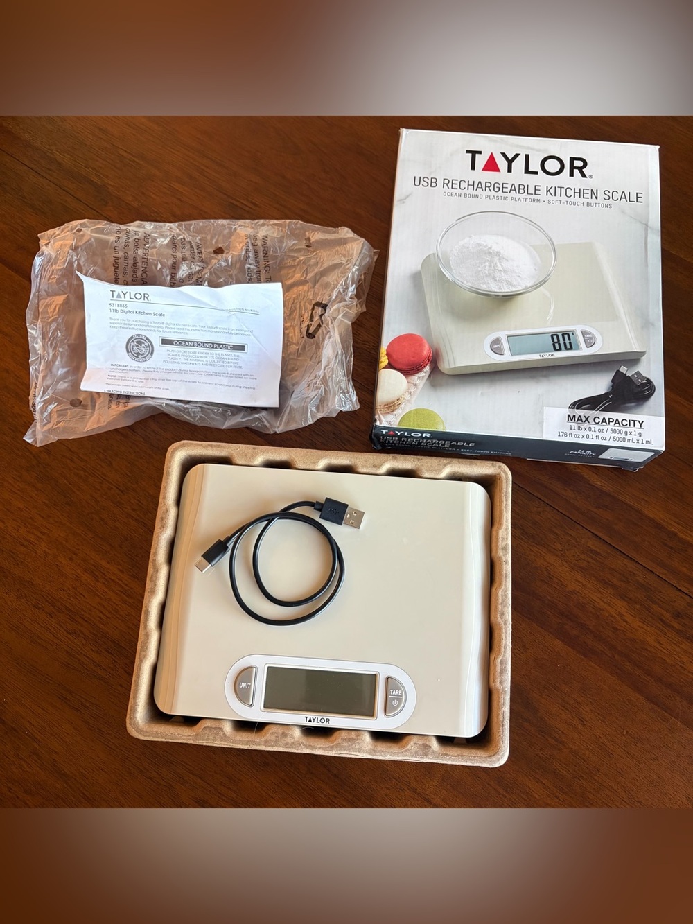 Taylor USB Rechargeable 11lb Kitchen Scale